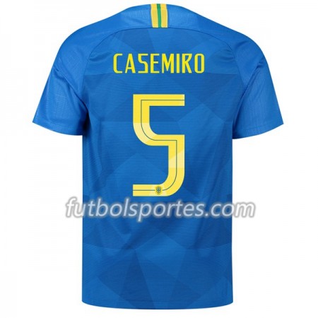 Camisetas Brasil Casemiro 5 Segunda Equipacion Mundial 2018